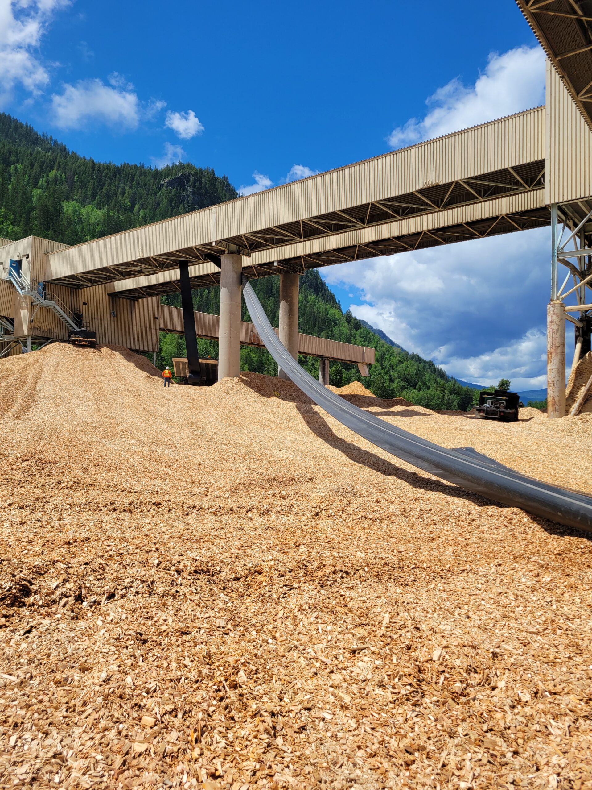 wood Installing a new conveyor belt roll